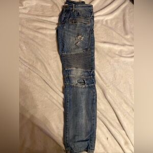 Men's Slim Fit Distressed Jeans - Blue